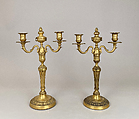 Pair of candelabra, Gilt bronze, French