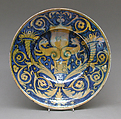 Dish, Maiolica (tin-glazed earthenware), lustered, Italian, Deruta