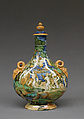 Pilgrim bottle, Workshop of Orazio Fontana (Italian, Urbino, ca. 1510–1576), Maiolica (tin-glazed earthenware), Italian, Urbino