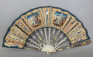 Fan, Ivory, paper, French