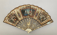Fan, Ivory, silk, mother-of-pearl, French