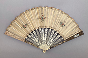 Fan, Ivory, silk, mother-of-pearl, French