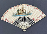 Fan, Ivory, paper, probably French