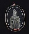 Medallion, Glass; gold, possibly French