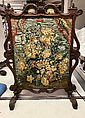 Fire screen, Tapestry woven at Beauvais, Carved walnut, wool and silk tapestry panel, French