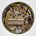 The Prodigal Receives His Share (one of eight scenes from the story of the Prodigal Son), Colorless glass, vitreous paint and silver stain, German