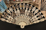 Fan, Gouache on paper and parchment; ivory, mother-of-pearl, possibly French