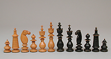 Chess set, Wood, lacquered, Russian
