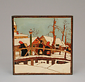 Chessmen (32) in box, Wood, lacquered, Russian