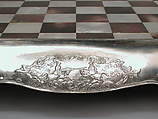 Chessmen (32) and board, Silver, silver gilt, German