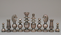 Chess set, Bronze, wood, Spanish