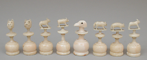 Chessmen (32), Walrus ivory, Inuit, Franz Joseph Land