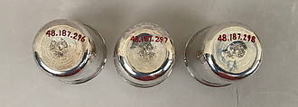Set of six liqueur cups, Jacques Charles Chambert (master 1760, active 1788), Silver, French, Versailles (Paris Mint)