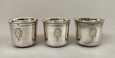 Set of six liqueur cups, Jacques Charles Chambert (master 1760, active 1788), Silver, French, Versailles (Paris Mint)