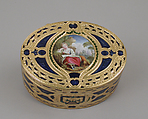 Snuffbox, Claude Perron (master 1750, died in or before 1777), Gold, enamel, French, Paris