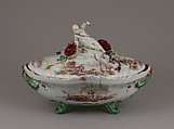 Tureen with cover, Veuve Perrin Factory, Faience (tin-glazed earthenware), French, Marseilles