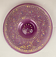 Plate, Glass, enamelled and gilt, Italian, Venice (Murano)