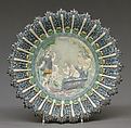 Dish with Acteon changed into a stag by Diana, Bernard Palissy French, Lead-glazed earthenware, French, possibly Normandy