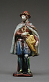 Street musician, Lead-glazed earthenware, French, Avon