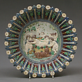 Dish with childhood of Bacchus, Bernard Palissy French, Lead-glazed earthenware, French