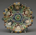 Dish, Bernard Palissy French, Lead-glazed earthenware, French