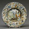 Plate, Francesco Grue  Italian, Maiolica (tin-glazed earthenware), Italian, Castelli