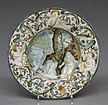 Plate, Francesco Grue  Italian, Maiolica (tin-glazed earthenware), Italian, Castelli