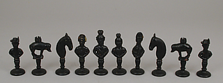 Chessmen (32), Wood, possibly Austrian