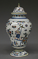 Vase with cover, Alcora Manufactory (Spanish, 1727–1895), Tin-glazed earthenware, Spanish, Alcora