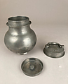 Jug with insetting and outside cover, Pewter, French