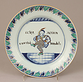 Plate, Hard-paste porcelain, Chinese, for Dutch market