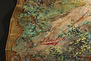 Fan, J. Donzel fils, Parchment, paint; imitation tortoiseshell, gilded and silvered, glass, metal, French