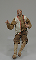 Shepherd, Polychromed terracotta head and wooden limbs; body of wire wrapped in tow; cotton and burlap garments; leather soles, Italian, Naples