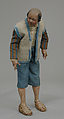 Shepherd, Polychromed terracotta head and wooden limbs; body of wire wrapped in tow; cotton and silk garments; leather shoes, Italian, Naples