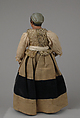 Peasant woman, Matteo Bottigheri, Polychromed terracotta head and wooden limbs; body of wire wrapped in tow; cotton and velvet garments; metal buckle on shoe, Italian, Naples