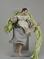Angel, Polychromed terracotta head; wooden limbs and wings; body of wire wrapped in tow; various fabrics, Italian, Naples