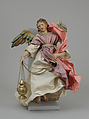 Angel, Polychromed terracotta head; wooden limbs and wings; body of wire wrapped in tow; various fabrics, Italian, Naples