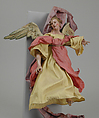 Angel, Polychromed terracotta head; wooden limbs and wings; body of wire wrapped in tow; various fabrics, Italian, Naples
