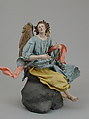 Angel, Giuseppe Gori, Polychromed terracotta head; wooden limbs and wings; body of wire wrapped in tow; various fabrics, Italian, Naples