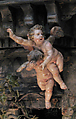 Joined pair of cherubs, Polychromed terracotta, Italian, Naples