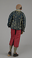 Man, Polychromed terracotta head and wooden limbs; body of wire wrapped in tow; various fabrics; gold metallic thread; silver buttons, Italian, Naples