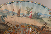 Fan, Gouache on parchment; mother-of-pearl, French
