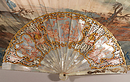 Fan, Gouache on parchment; mother-of-pearl, French