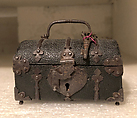 Coffret, Wrought iron, leather, wood, probably French