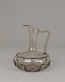 Partially-ribbed, amber-toned cruet bottle, Glass, Italian, Venice (Murano)