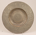 Salver or dish, Pewter, British, after German original