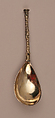 Spoon, Silver on base metal, British, after Russian original