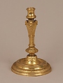 Candlestick, Johann Ludwig II Biller German, Gold (?) on base metal, British, Birmingham, after German, Augsburg original