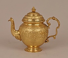 Teapot, Johann Ludwig II Biller German, Gold on base metal, British, Birmingham, after German, Augsburg original