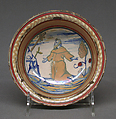 Bowl with Saint Francis receiving the stigmata, Maiolica (tin-glazed earthenware), lustered, Italian, Gubbio